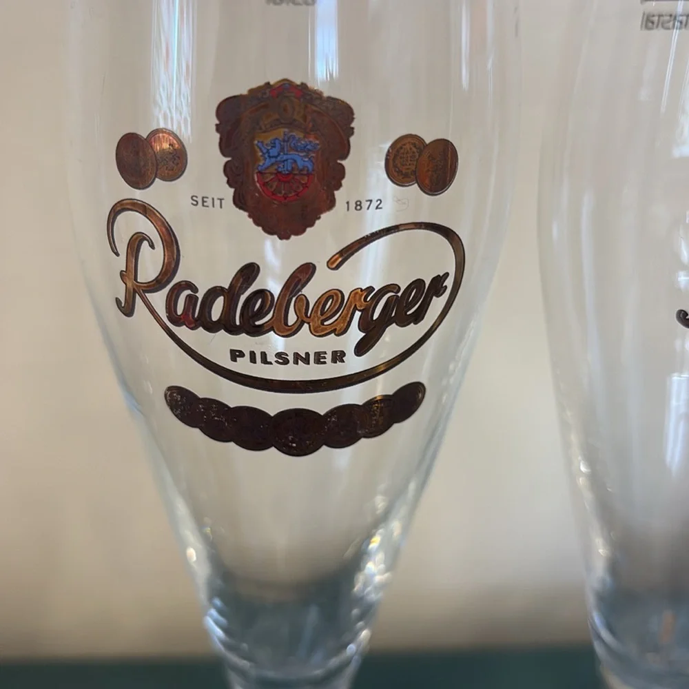 Vintage Radeberger Pilsner Tulip Beer Glasses- Set of 2